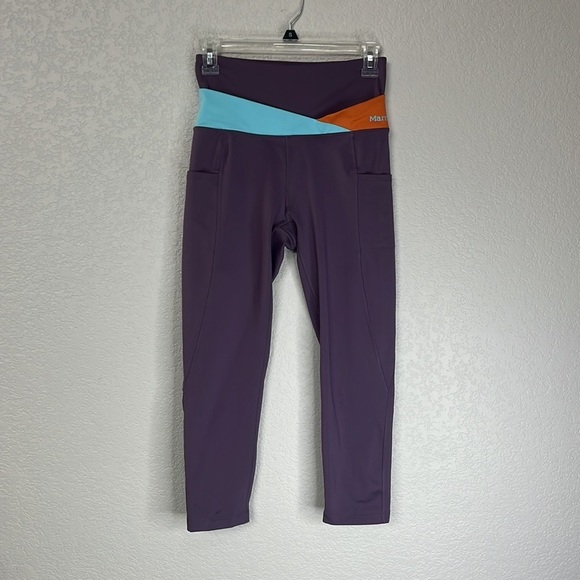 Marmot 7/8 Leggings Purple Blue Orange Size Small - Picture 4 of 11